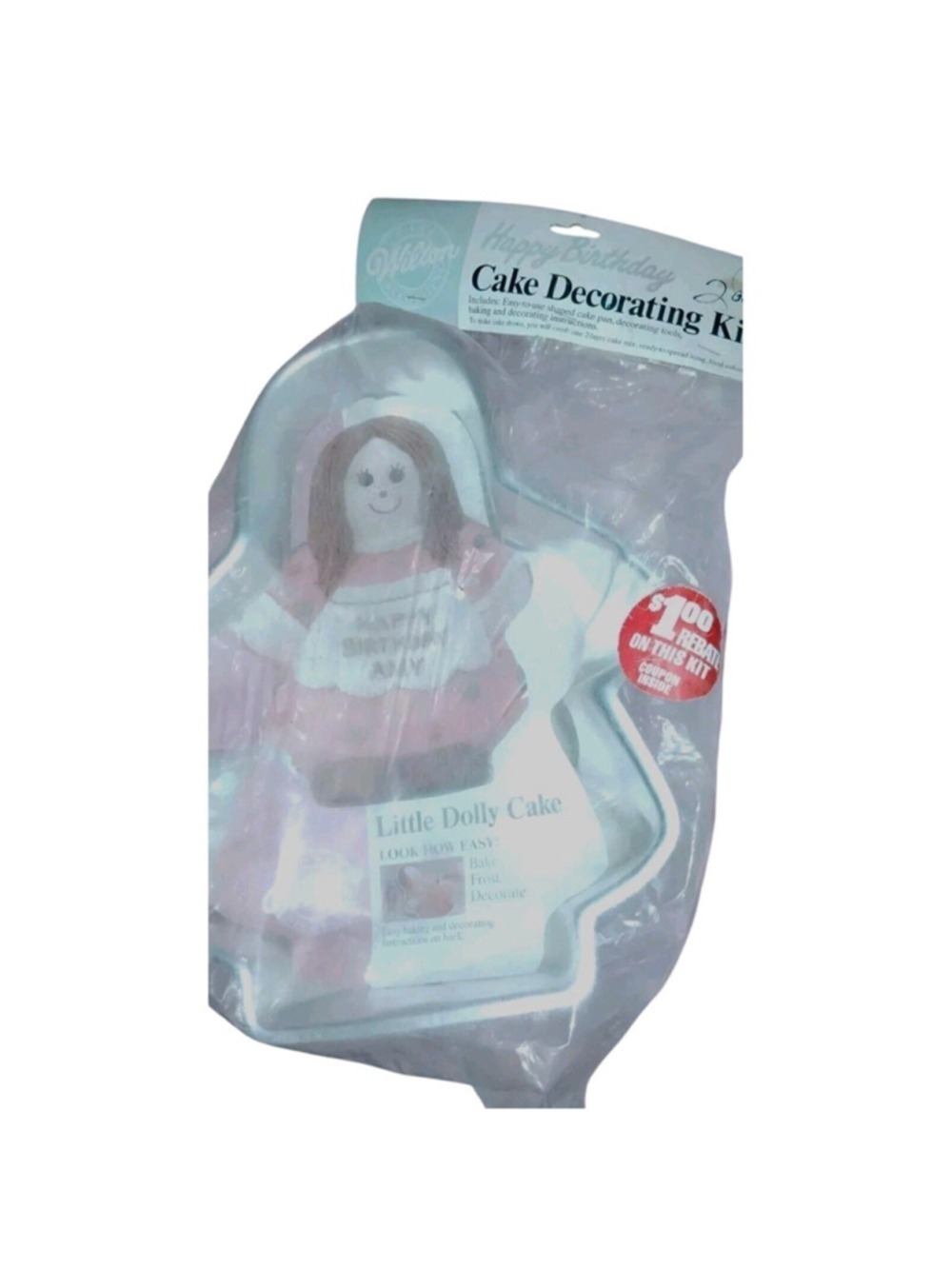 Vintage Wilton Little Dolly Cake Pan Mold #2105-9404 with Instructions 1980s - Picture 2 of 4